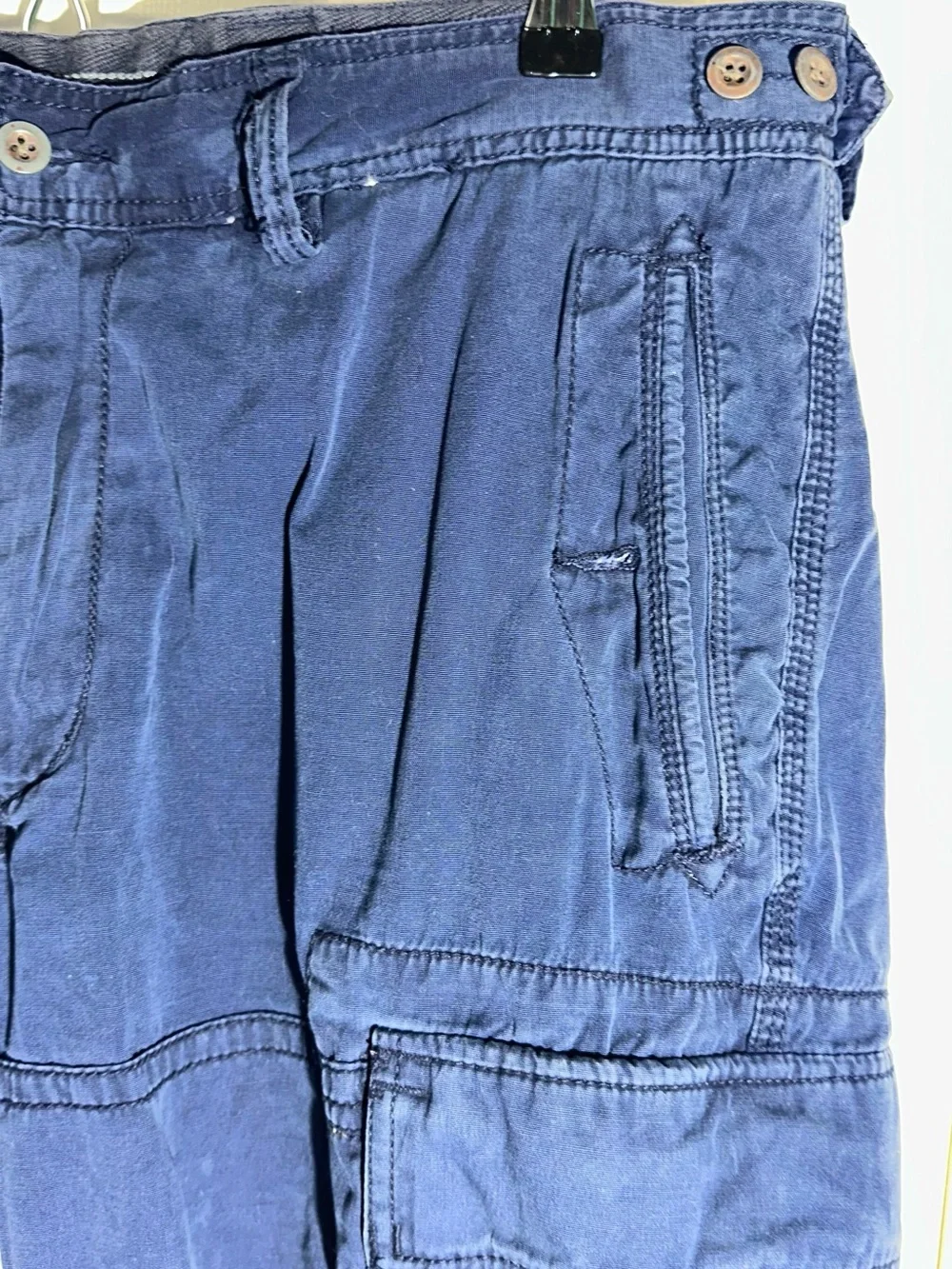 Vintage Polo Ralph Lauren Military Cargo Pants Cotton Blue Size 36x30  AA22